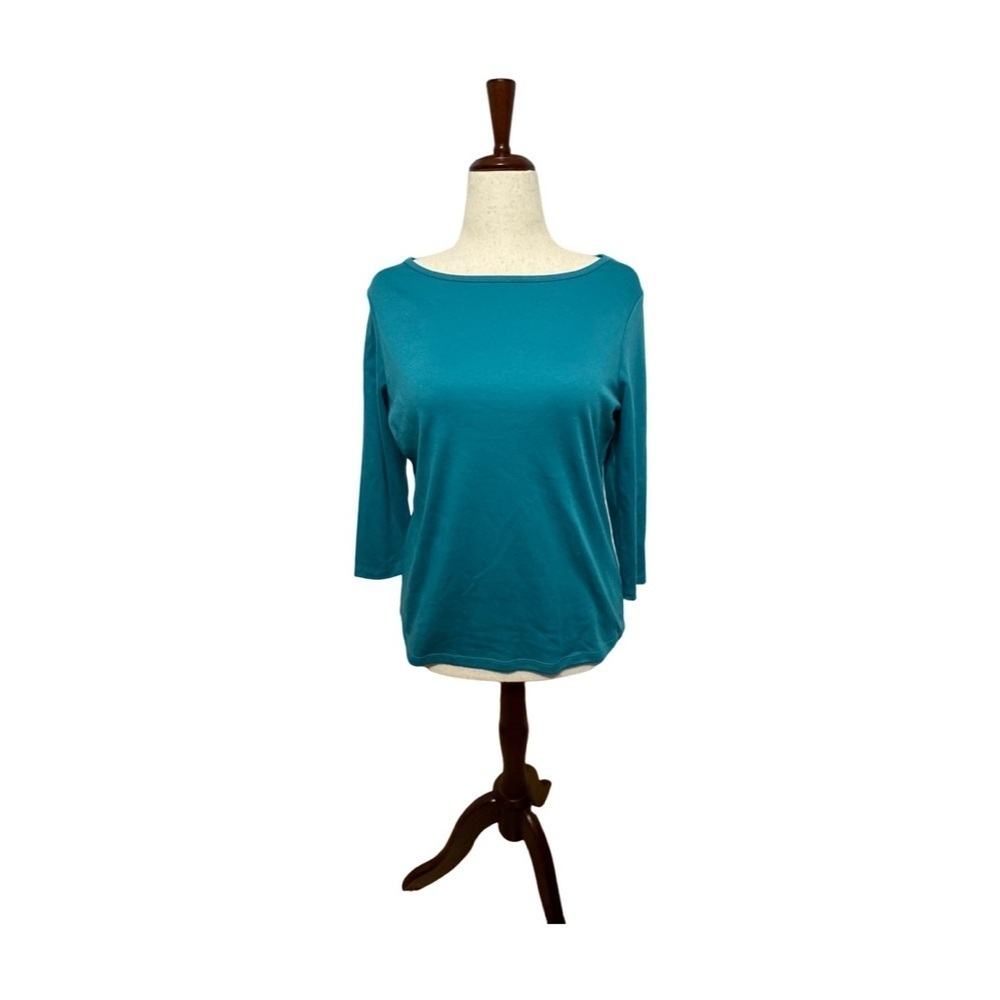 Women's L.L.Bean Tee, Long-Sleeve Crewneck Teal Size M